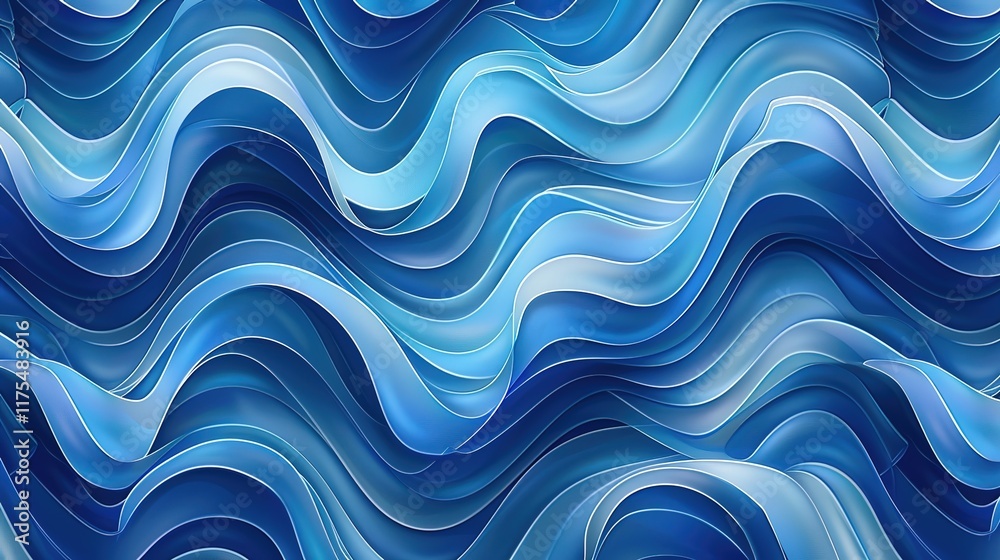 Fototapeta premium oceanic wave seamless pattern wallpaper