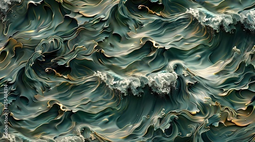 oceanic wave seamless pattern wallpaper