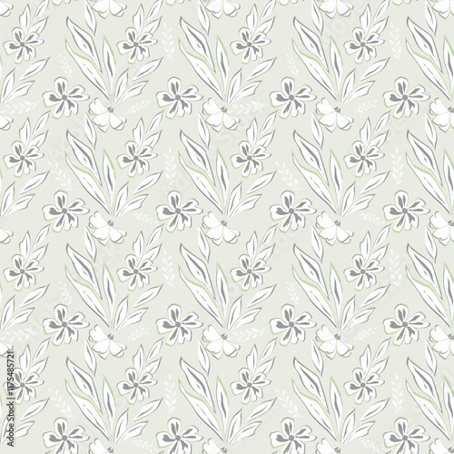 Seamless delicate retro floral pattern in pastel colors.