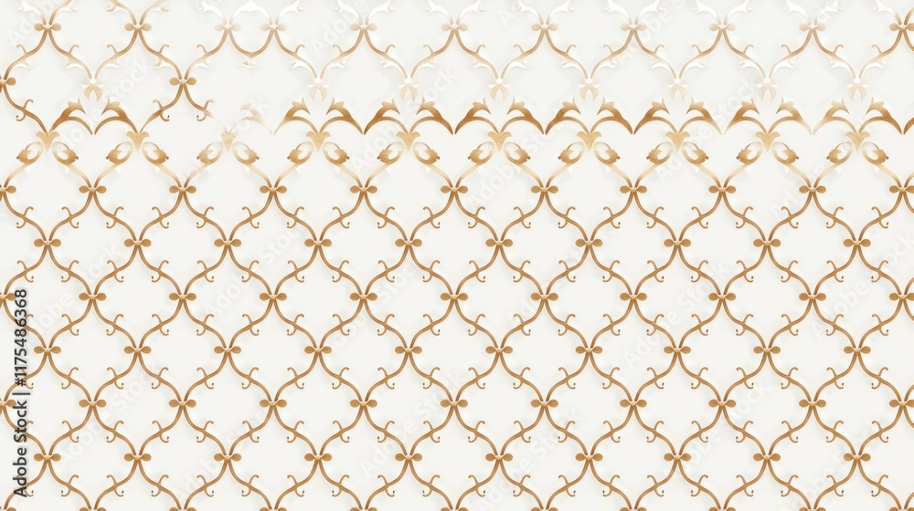 Fototapeta premium Elegant decorative pattern featuring intricate golden designs.
