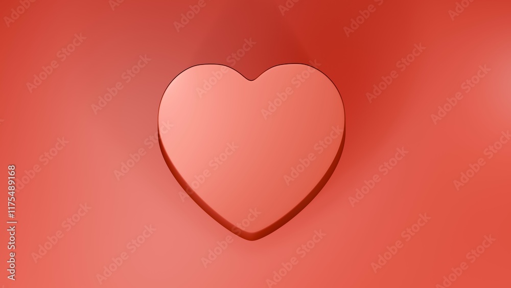 3D Red Clean Heart Pedestal for Product Stand Top View 3D Red Clean Heart Pedestal for Product Stand Top View