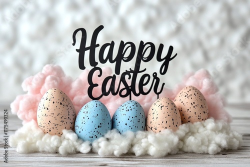 easter eggs on wooden background