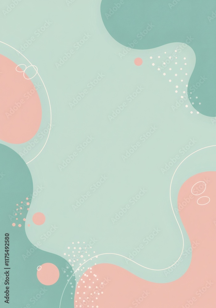 Abstract Pastel Green and Pink Organic Shapes Background Design for Branding Social Media and Abstract Pastel Green and Pink Organic Shapes Background Design for Branding Social Media and