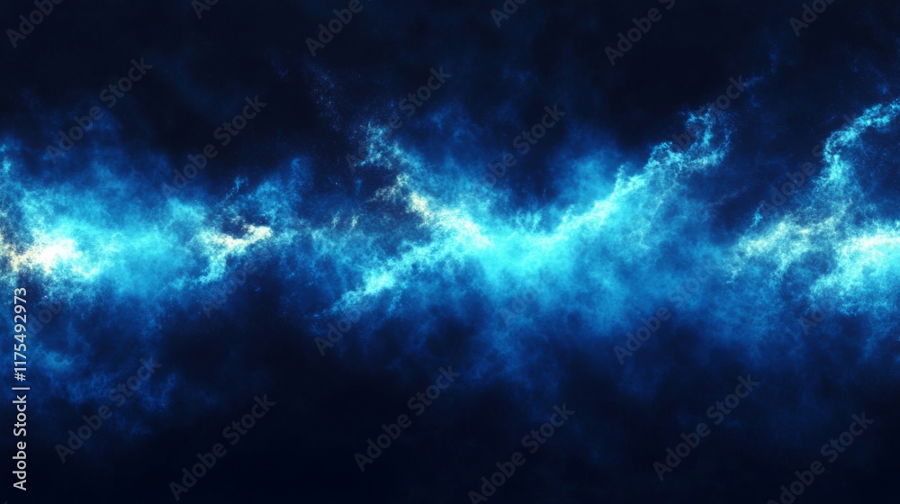 Abstract Glowing Blue Cosmic Waves in Space Abstract Glowing Blue Cosmic Waves in Space