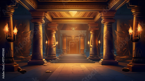 Ancient Greek Golden Palace Room