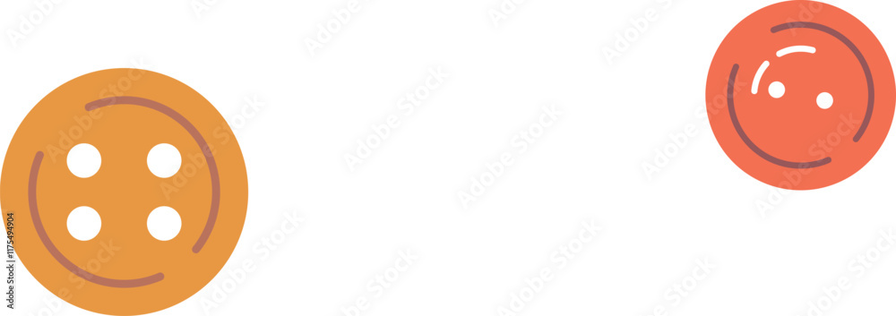 Fototapeta premium Two buttons accessory vector illustration