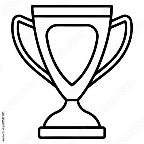 Elegant Line Art Trophy Illustration in Vector Format