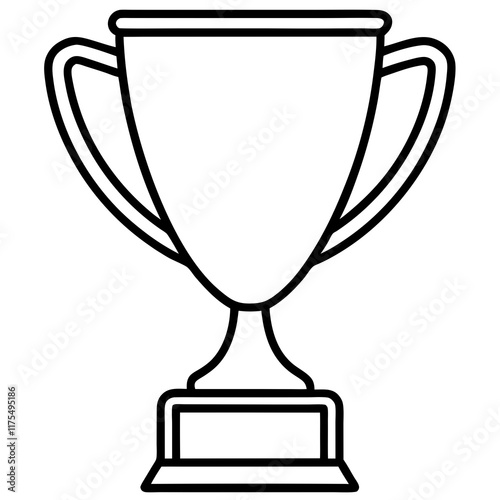 Elegant Line Art Trophy Illustration in Vector Format