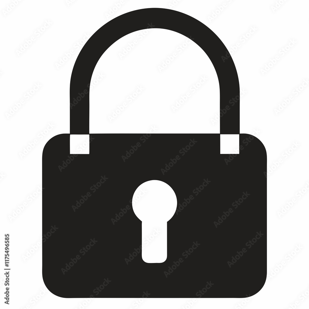 Black Padlock Silhouette Vector Illustration Black Padlock Silhouette Vector Illustration