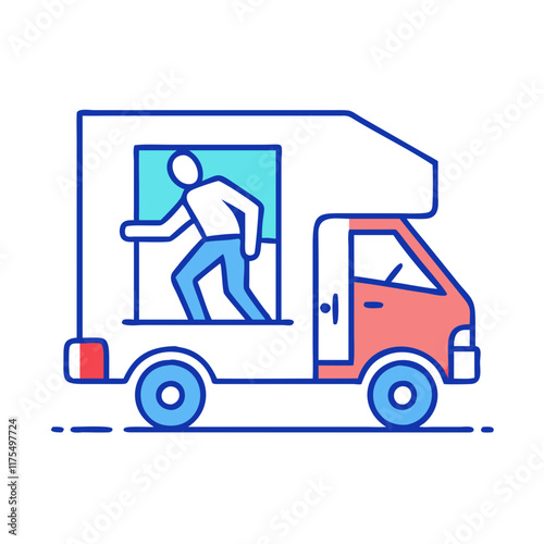 Man in moving van