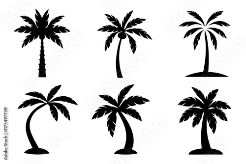 Island Palm Tree Silhouette Art photo