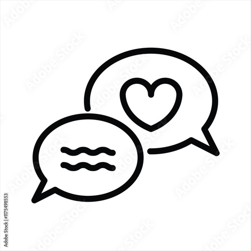 Love Text Simple Line Icon