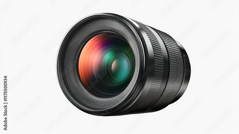 Camera Lens Displaying Internal Optics on White Background. Camera Lens Displaying Internal Optics on White Background.
