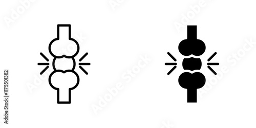 Herniated disc icons. black and white vector set.