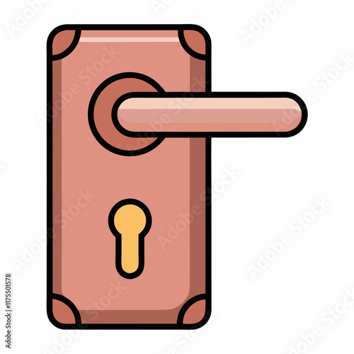 Door Handle Vector Illustration for Home Decor photo