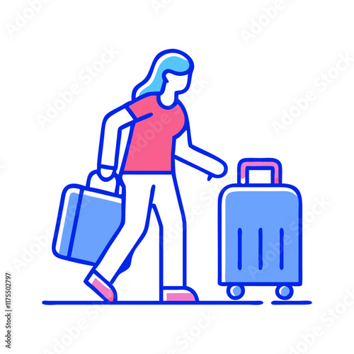 Woman unloading luggage