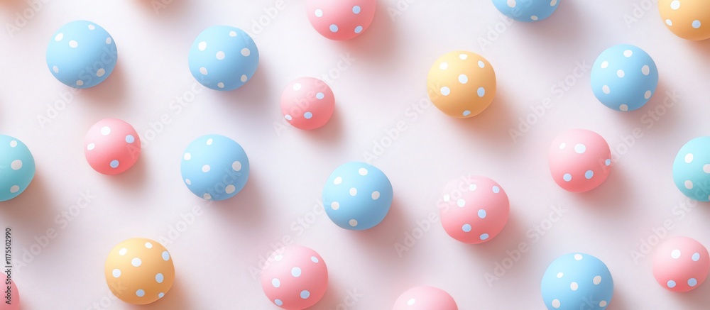 Pastel Polka Dot Easter Eggs Pattern Background Pastel Polka Dot Easter Eggs Pattern Background