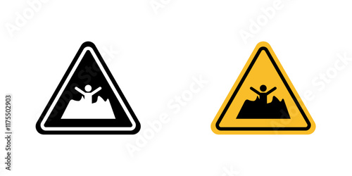 Mud warning signs. vector signs set