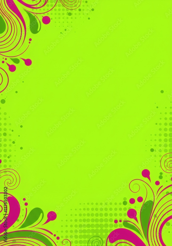Vibrant Green and Pink Floral Design Background Abstract Swirls Decorative Frame Lime Green Texture Vibrant Green and Pink Floral Design Background Abstract Swirls Decorative Frame Lime Green Texture