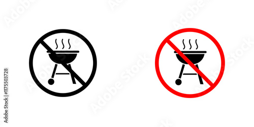 No grill signs. vector signs set