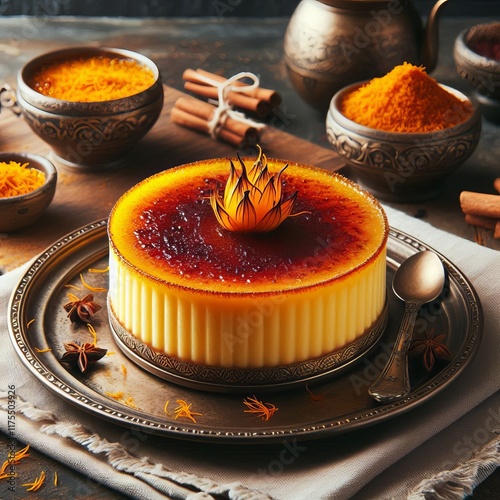 6 Saffron Crème Brûlée Cake Rich and creamy saffron infused c photo