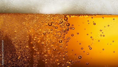 beer history texture with bubbles and foam photo