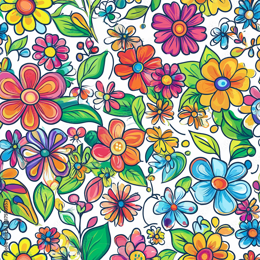 Flower pattern for background, wallpaper, textiles.