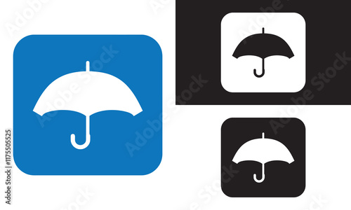 Umbrella vector illustration, silhouette, logo type icon design. photo