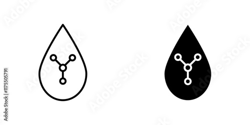 Retinol icons. black and white vector set.