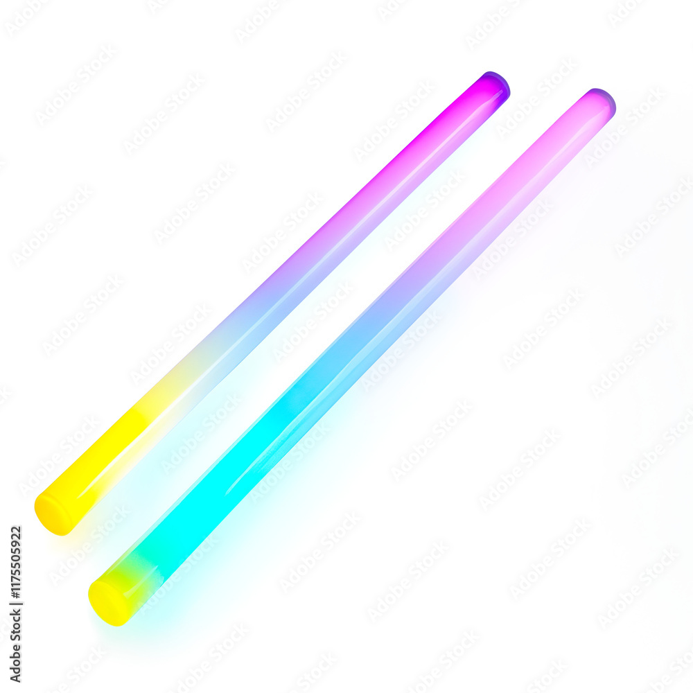 Colorful Neon Light Tubes Abstract Design on a Transparent Background Colorful Neon Light Tubes Abstract Design on a Transparent Background