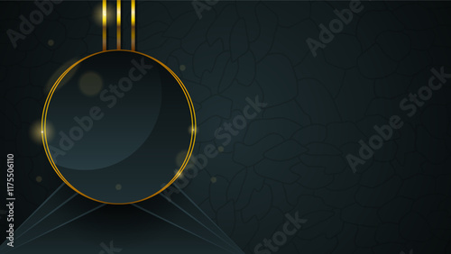 Abstract Dark Black Gold Material Modern Background With Golden Lines Stripes Shadows Backdrop Wallpaper Decoration Vector Design Style