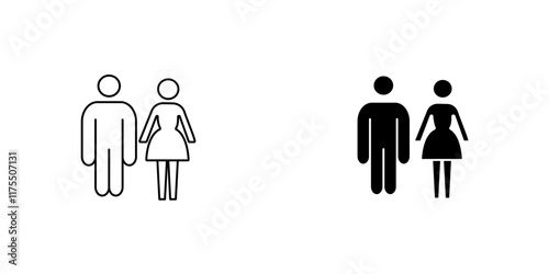 Toilet icons. black and white vector set.