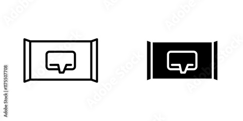 Wipes pack icons. black and white vector set.