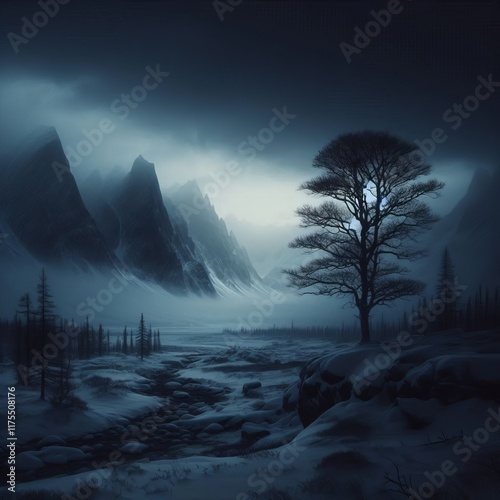 8 Dark moody theme based on the extended darkness of Arctic wint photo