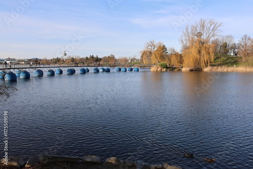 Fußgängerbrücke im Seepark in Freiburg photo