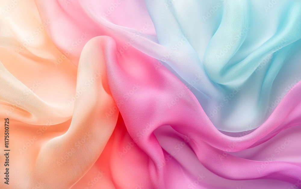 Fototapeta premium Pastel Ombre Silk Fabric Draped Softly Elegant Texture Background