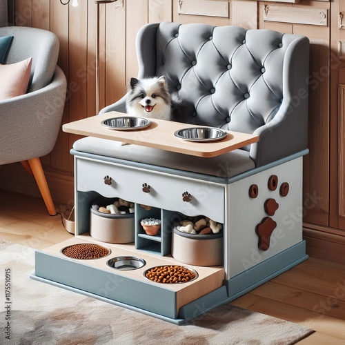 9 Pet Furniture with Feeding Station A stylish piece that integr photo