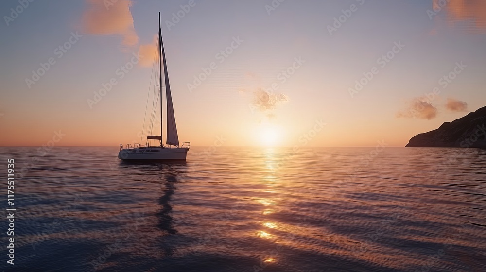 Solitude at Sunset: A lone sailboat, silhouetted against the vibrant hues of a breathtaking sunset, sails serenely through the vast expanse of the ocean. Solitude at Sunset: A lone sailboat, silhouetted against the vibrant hues of a breathtaking sunset, sails serenely through the vast expanse of the ocean.