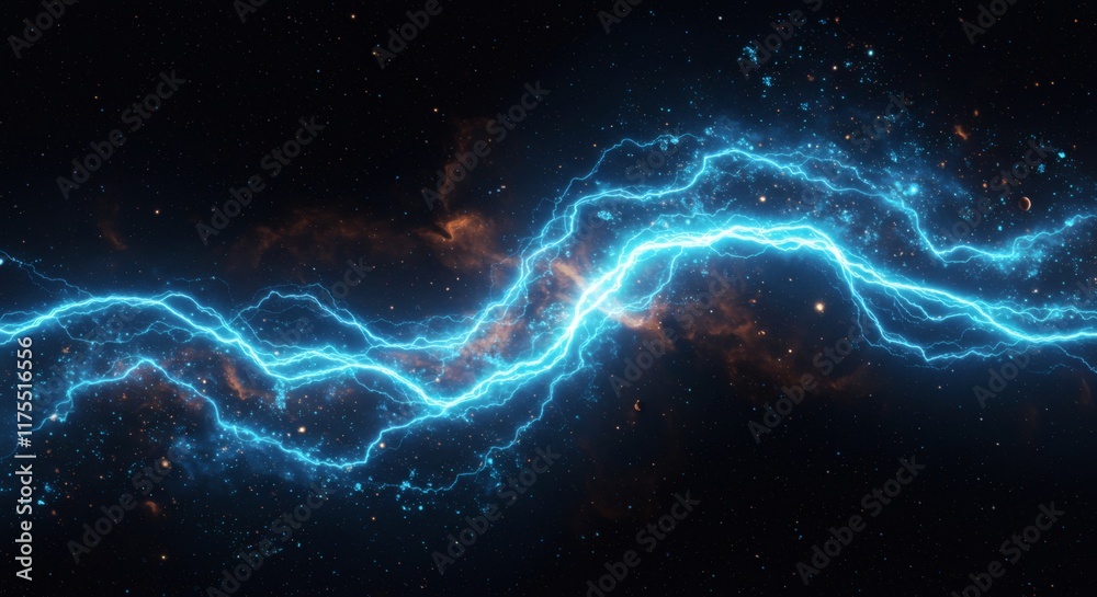 Abstract Cosmic Lightning Bolt Energy Galaxy Nebula Background Abstract Cosmic Lightning Bolt Energy Galaxy Nebula Background