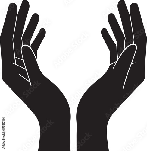 Vector Illustration of Black Hands Holding, Free and High-Quality Design photo