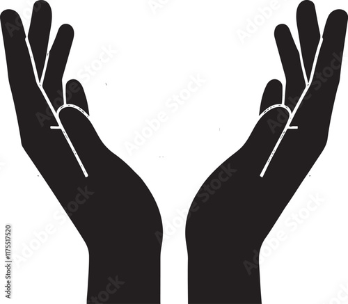 Vector Illustration of Black Hands Holding, Free and High-Quality Design