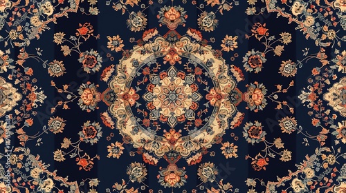 persian rugs seamless pattern wallpaper
