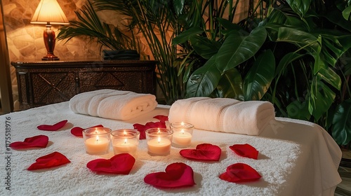 Obraz na płótnie Relaxing Spa Setup with Candles