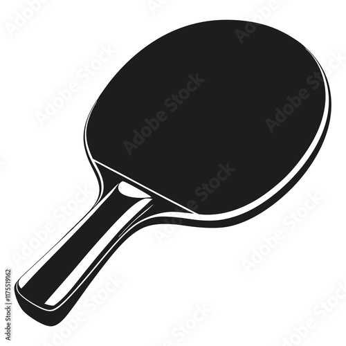 Table tennis bat silhouette vector illustration