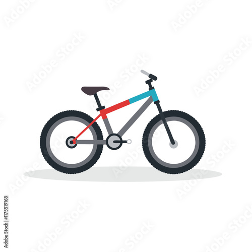 Mountain bike vehicle isolated flat vector illustration on white background.