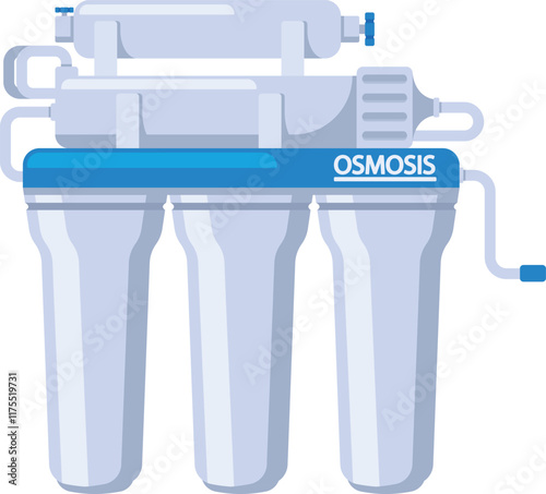 Osmosis water purification system vector illustration photo