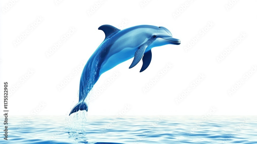 Obraz premium A dolphin leaps gracefully above the water's surface.