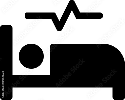 flat procedures icon, black vector medical operation symbol, solid monochrome graphic for healthcare, surgery, diagnostics, hospital treatment