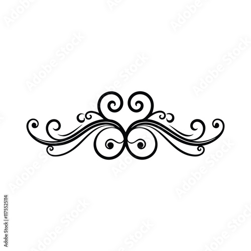 Swirling patterns, conveying a sense of elegance and artistry decorative design flat vector illustration.