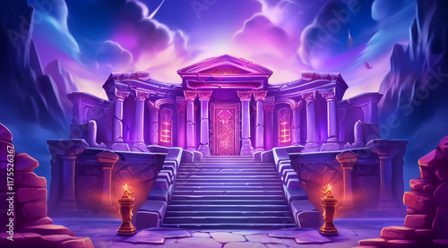 Greek Fantasy Purple Palace Game Art